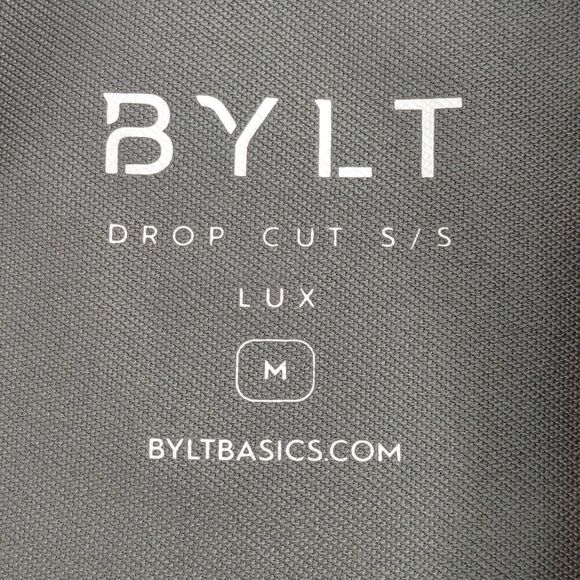 BYLT Shirt Mens Medium Gray Striped Drop Cut Lux Tee - Picture 2 of 11
